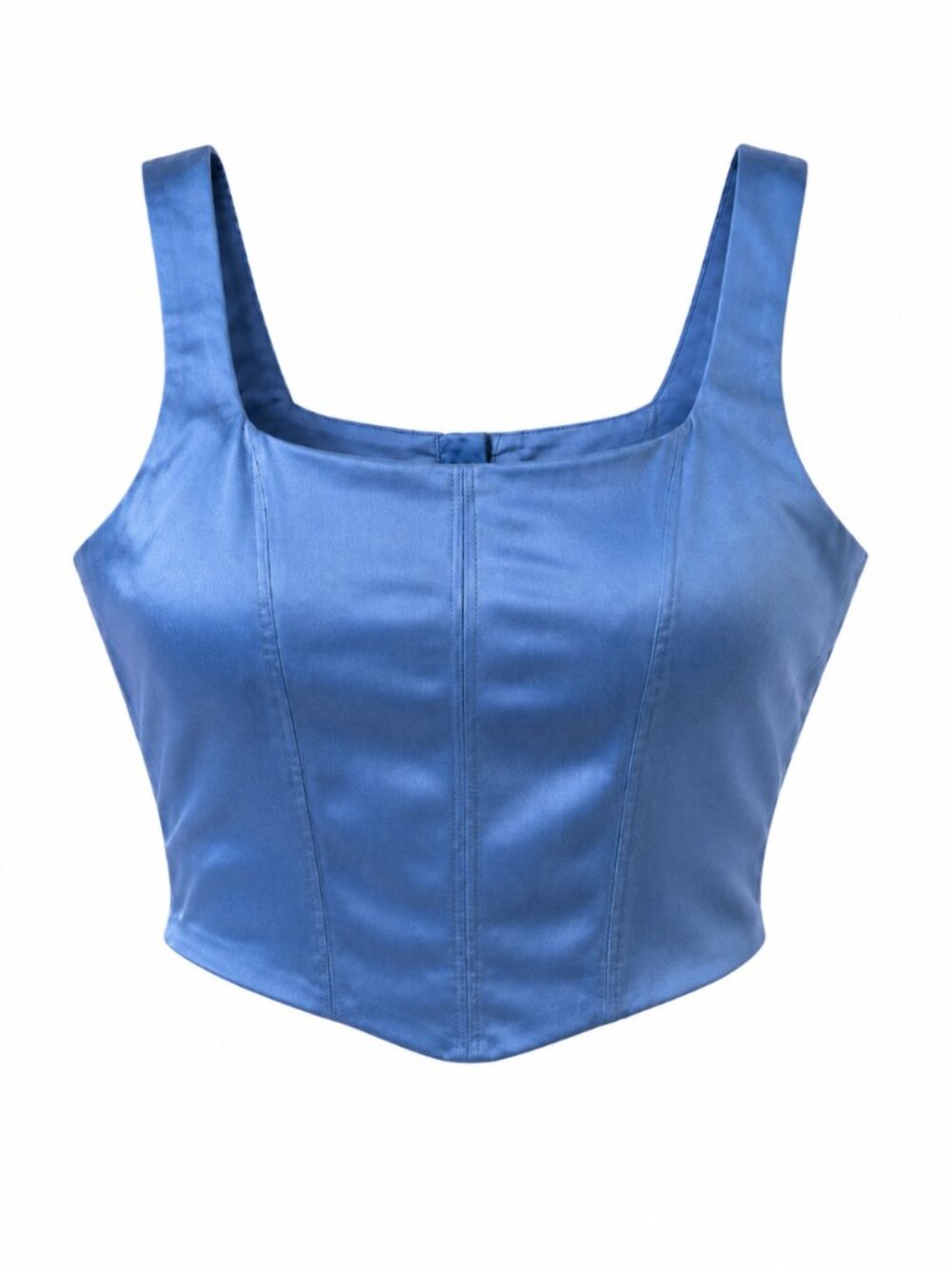 Aritzia TEN By Babaton Blue Satin Corset Crop Top Size S